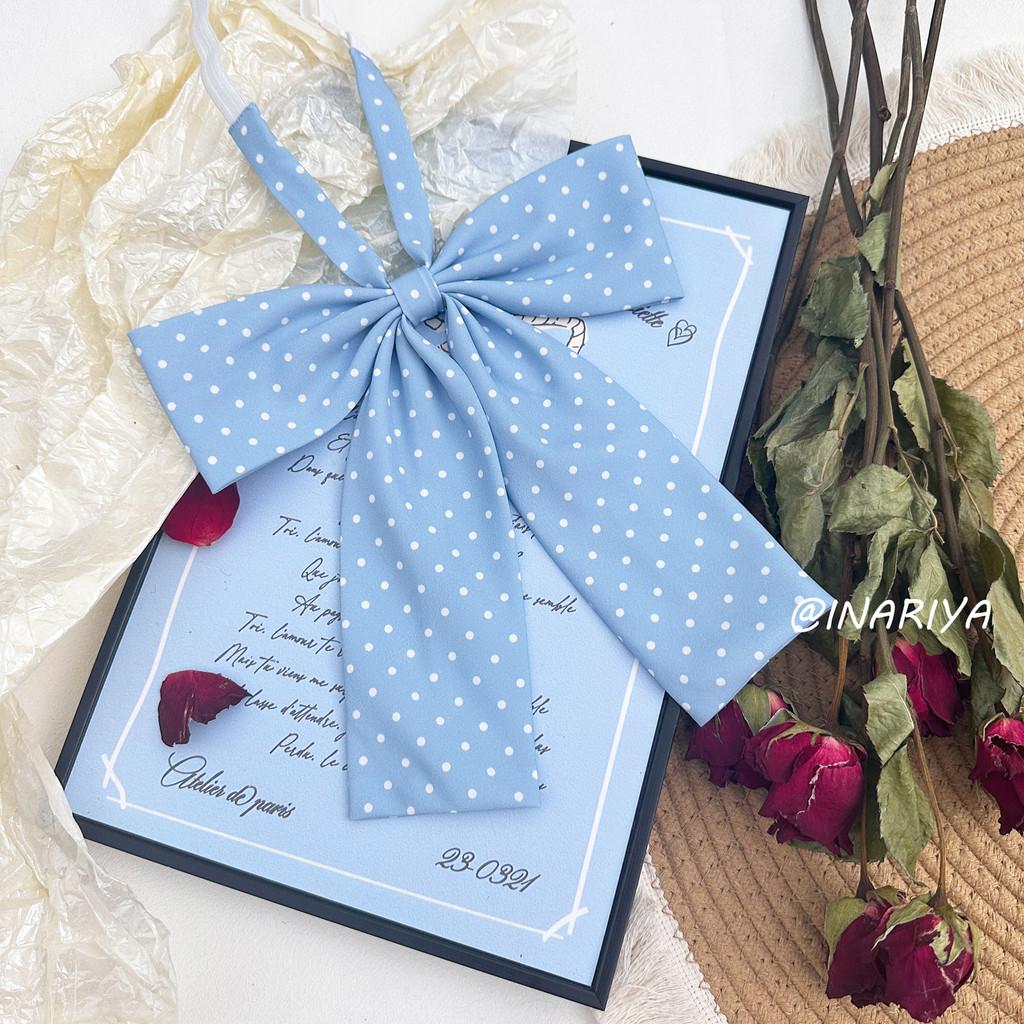 Длинный галстук-бабочка в горошек, аксессуар для школьной формы JK, из тканого материала для повседневной носки