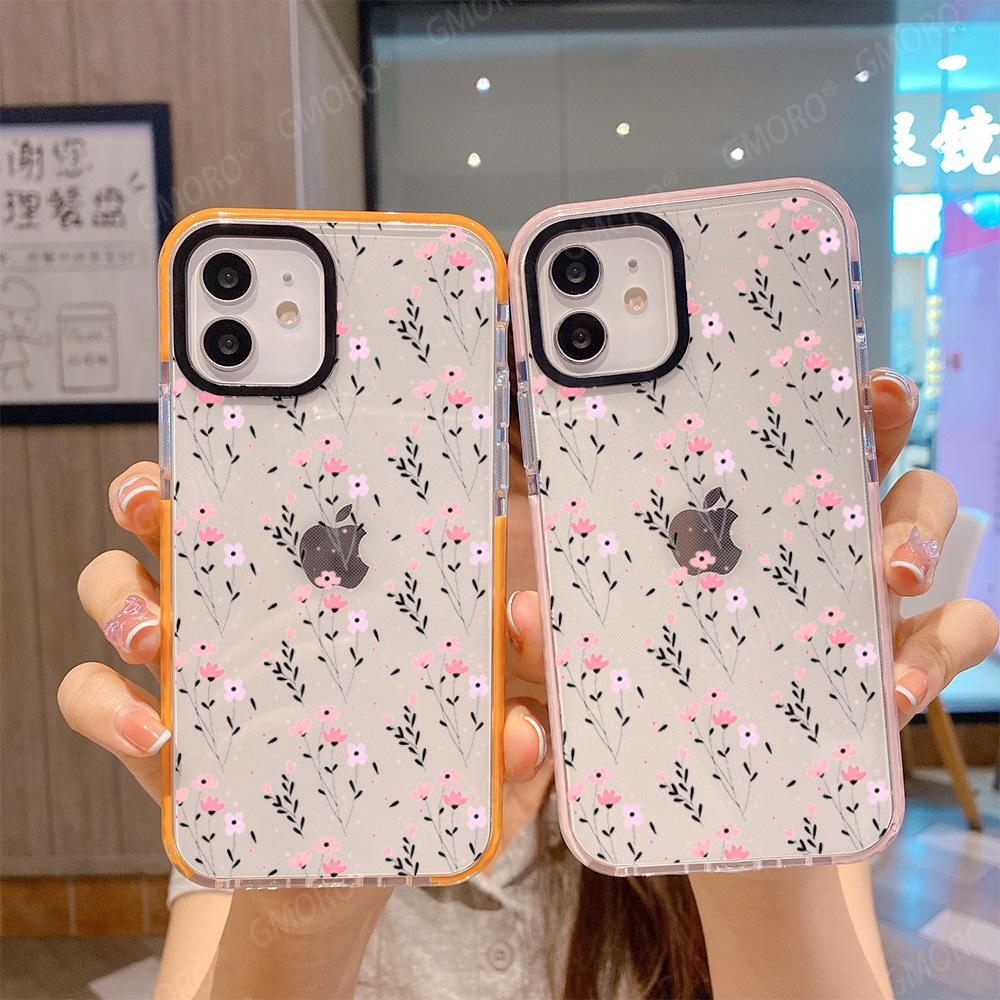 Маленький свежий цветочный чехол для мобильного телефона iPhone15 горячая распродажа прозрачный чехол для мобильного телефона Apple 17promax мягкий чехол