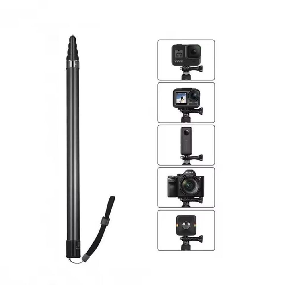 3m Carbon Selfie Stick Action Camera Scalable Long Invisible Selfie Stick With 1/4 Universal Interface For Insta360 X5 DJI Gopro 7