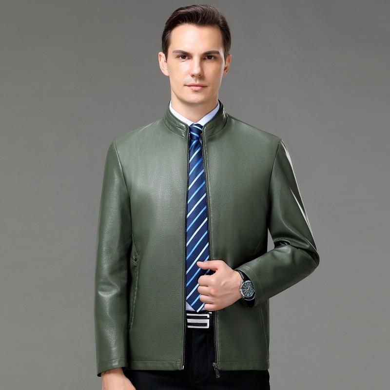 Мужские куртки из натуральной кожи для мужчин среднего и пожилого возраста, утепленные куртки из бархата, кожаные куртки больших размеров для пап среднего возраста