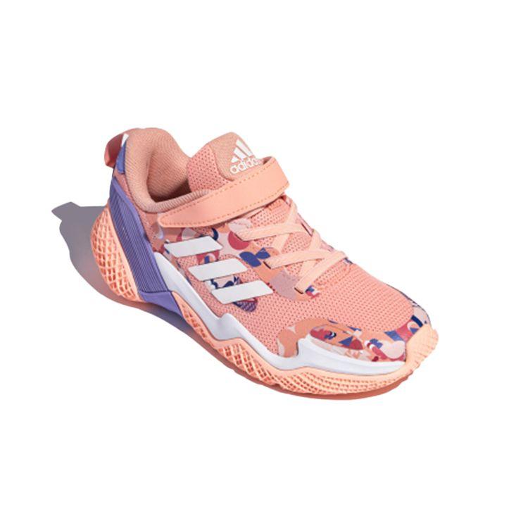 Adidas 4Uture Rnr Cny El K Breathable Non-Slip Low-Top Kids Running Shoes Kids Sneaker Pink White Purple FZ4598