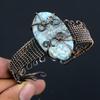 Larimar Pure Copper Wire Wrapped Handmade Jewelry Bangle Bracelet Adjustable Gift For Her