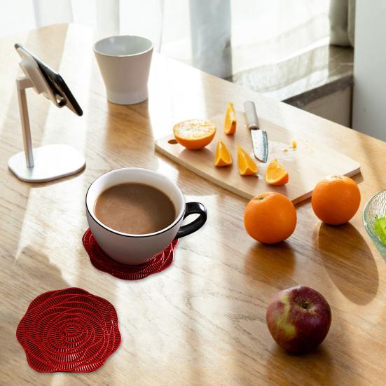 Круглые подставки из ПВХ, термостойкие настольные коврики, защитные подставки для столешницы, чашка