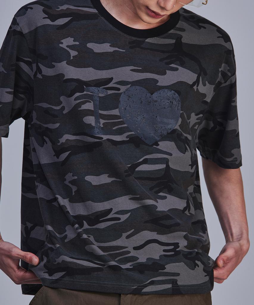SCALLYWAG I Love Crop T-Shirt [Camo]