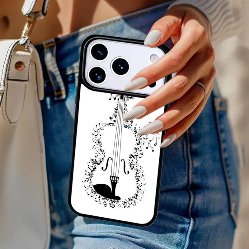 Музыкальные ноты Скрипка Классический Чехол для Телефона Для iPhone 17 Air 14 15 13 12 Max Чехол Для Apple 16e 11 Pro Max Plus Coque