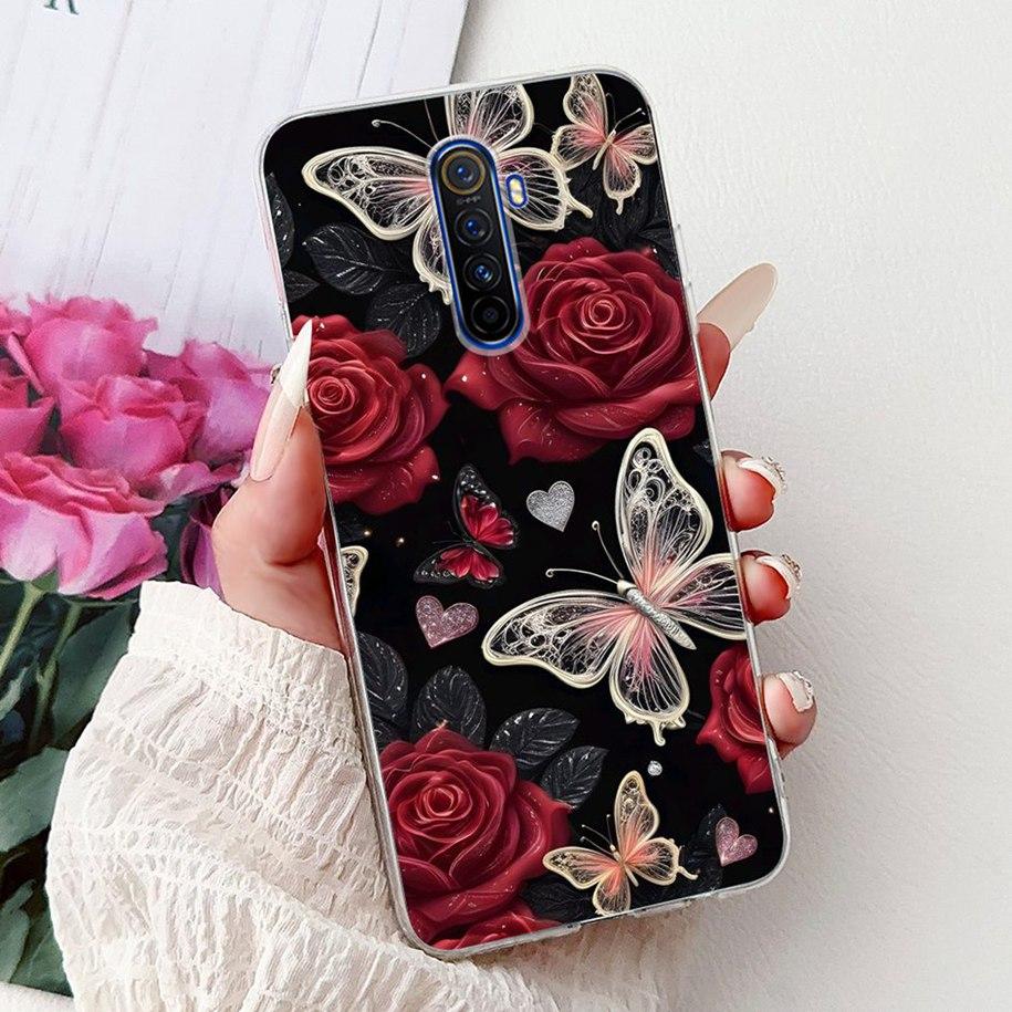 For Realme X2 Pro Case RMX1931 Cover Popular Flower Soft Clear Silicone Back Cover For Realme X2 XT Bumper RMX1921 RMX1992 Funda