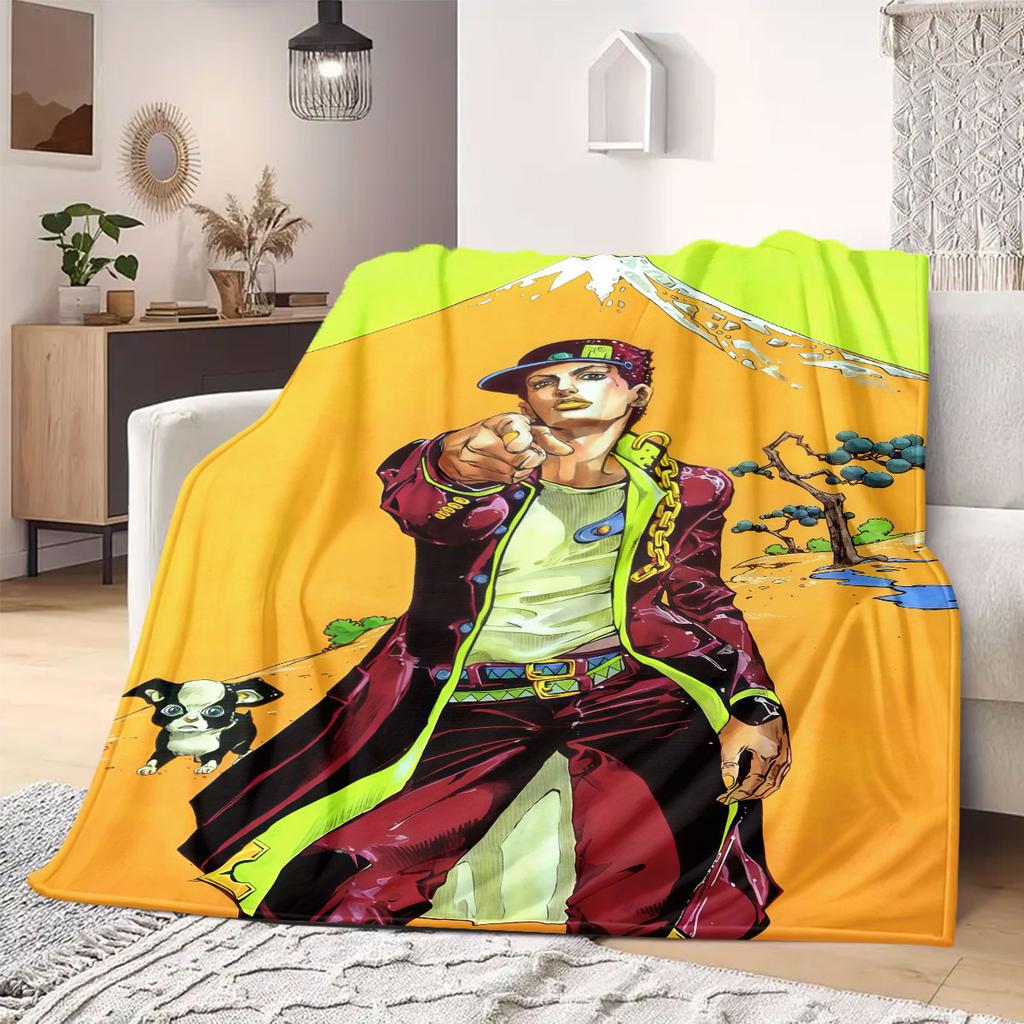 Фланелевое одеяло JOJO Аниме Теплое, Удобное, Подходит для Спален, Диванов, Кроватей, Стульев, Пикников, Путешествий
