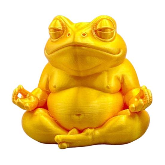 Дзен Лягушка Орнамент Лягушка Сидящая в Медитации Фигурка 3D Печатная Настольная Статуэтка Лягушки для Дома