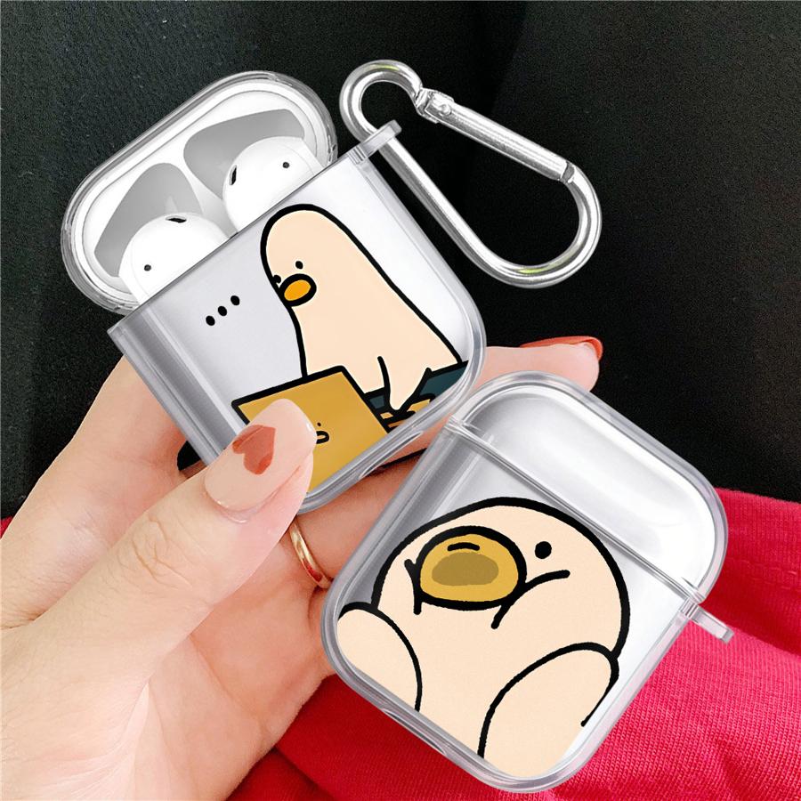 Милый Утенок Прозрачные Чехлы для Наушников Чехол Для Airpods 1 Pro2 4 Pro 2 Pro3 3