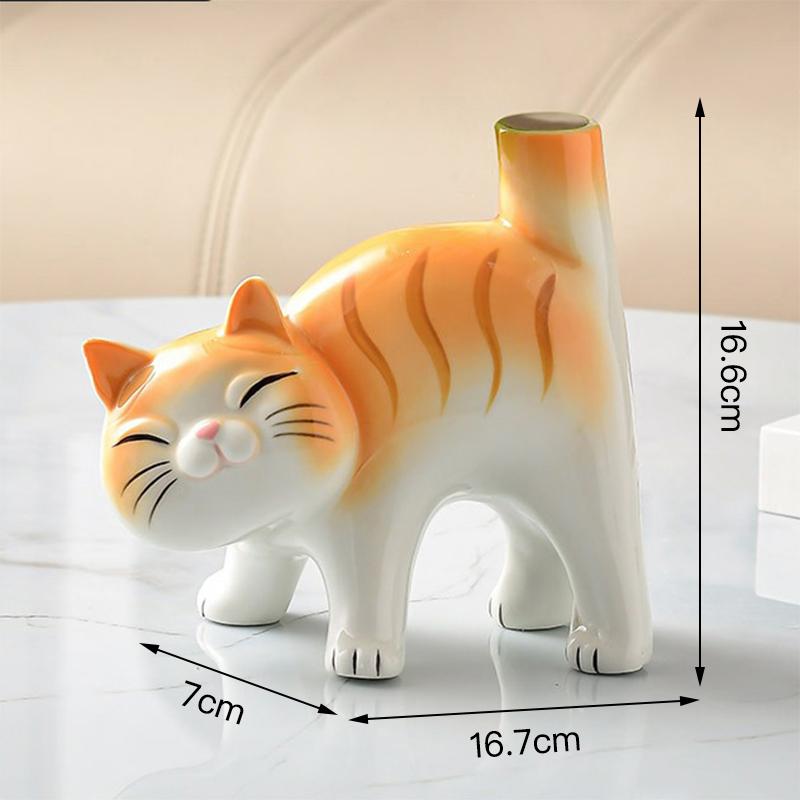 Милая керамическая ваза-кошка, гидропонная ваза, настольное украшение, домашний декор, садовое украшение