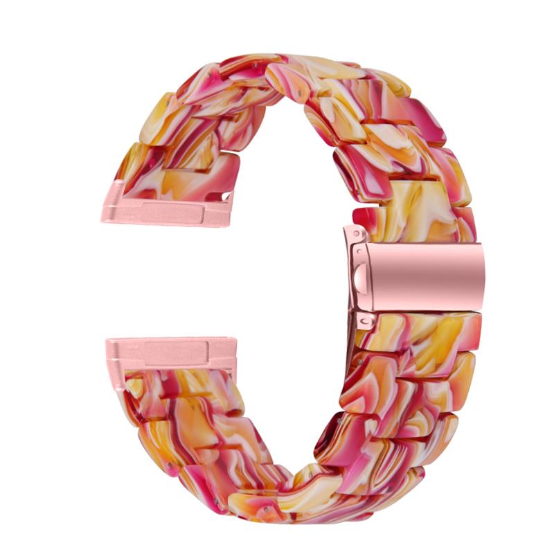 Resin Band for Fitbit Versa 4/Sense 2,20mm Lightweight Watch Strap Bracelet with Stainless Steel Buckle