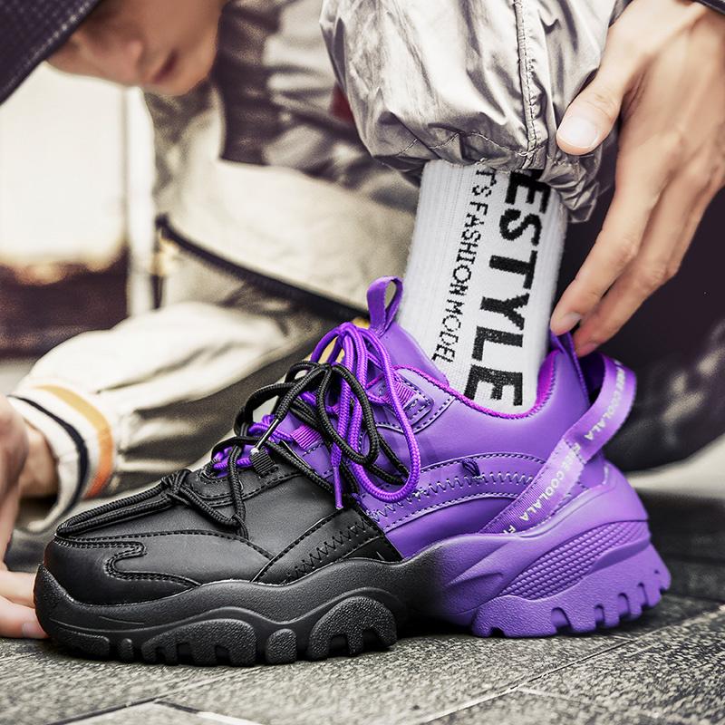 Ретро Harajuku Мужские повседневные кроссовки Уличные суперзвездные туфли Удобные кроссовки на платформе Мужские массивные туфли Дизайнерские мужские кроссовки