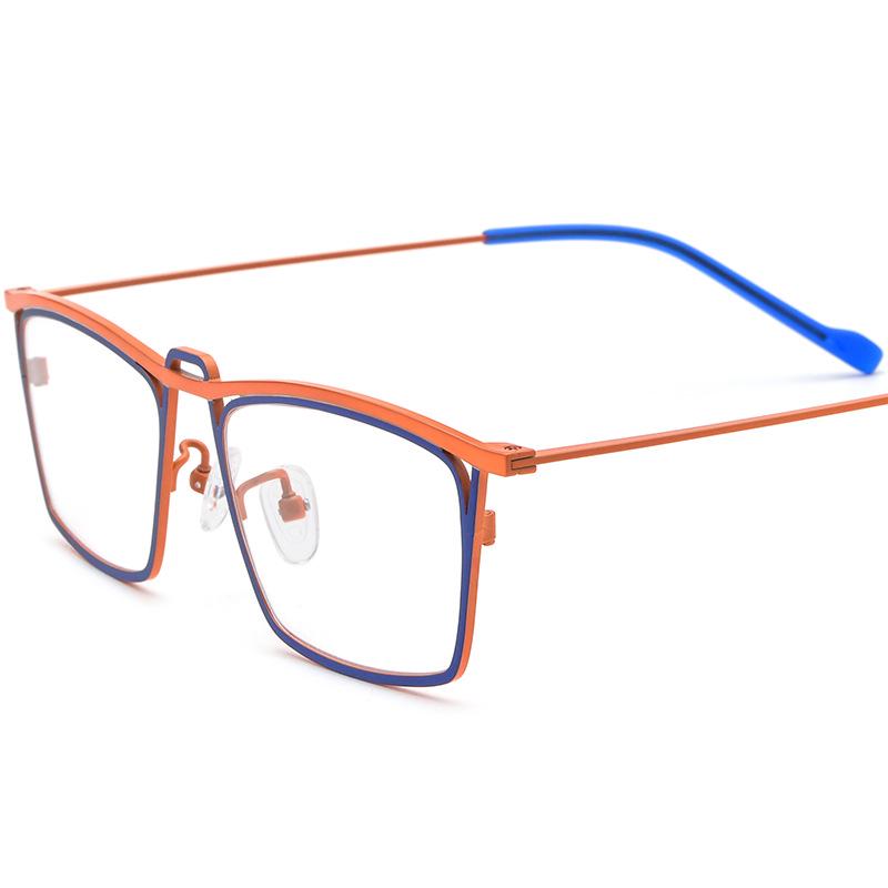 Unisex Retro Geek Multi-Color Titanium Myopia Glasses Frame