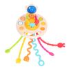 Pull String Toy Early Educational Space Shape Fine Motor Skill Silicone Pull String Sensory Toy