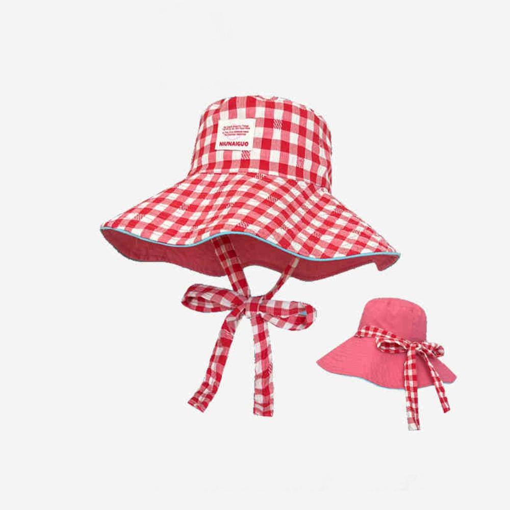 Summer Sunscreen Hat Two-sided Fisherman Caps Korean Plaid Bucket Cap Travel