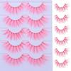 Pink Cosplay Lashes White False Eyelashes Wispy Anime Manga Lashes Halloween