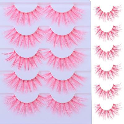 Белые Косплей Ресницы Розовые Накладные Ресницы Пушистые Аниме Манга Ресницы Женские