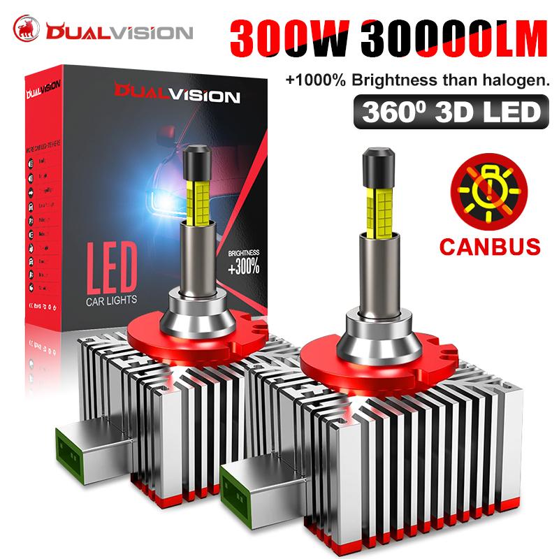3D 360 D3S D1S Светодиодные фары Canbus 1:1 Светодиодная лампа Turbo LED для автомобиля, 30000 лм, 300 Вт, HID D2S D4S D8S D1R D2R D3R D4R, Plug&Play