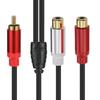 RCA Cable Splitter 1 in 2 Out Male to Female Audio Cord Plug Converter for Car Amplifier Speaker Home Theater Extend Adapter