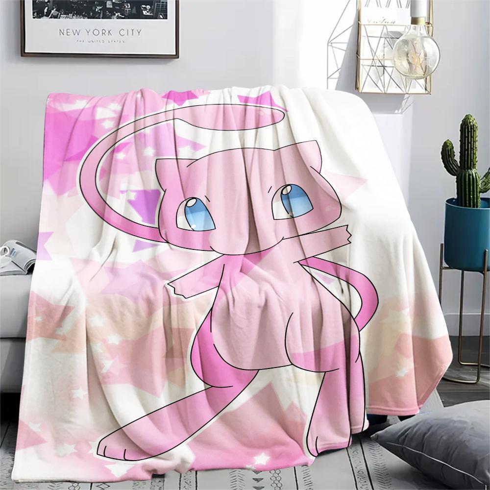 Mew Pokemon Theme Blanket, Cozy Throw for Living Room, Ideal Gift for Pokemon Collectors.chl