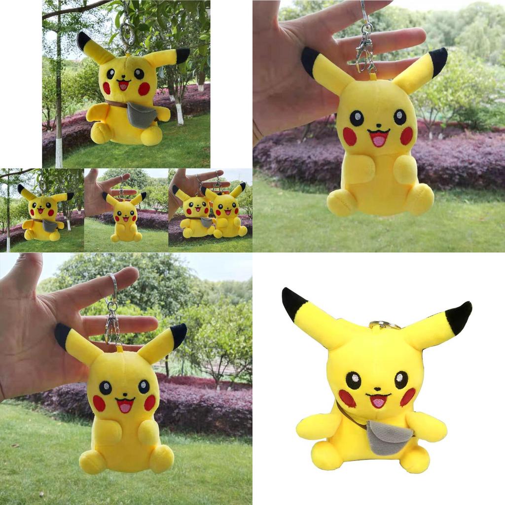 Adorable Pikachu Plush Toy Backpack Keychain Creative Cartoon Doll Gift Accessory