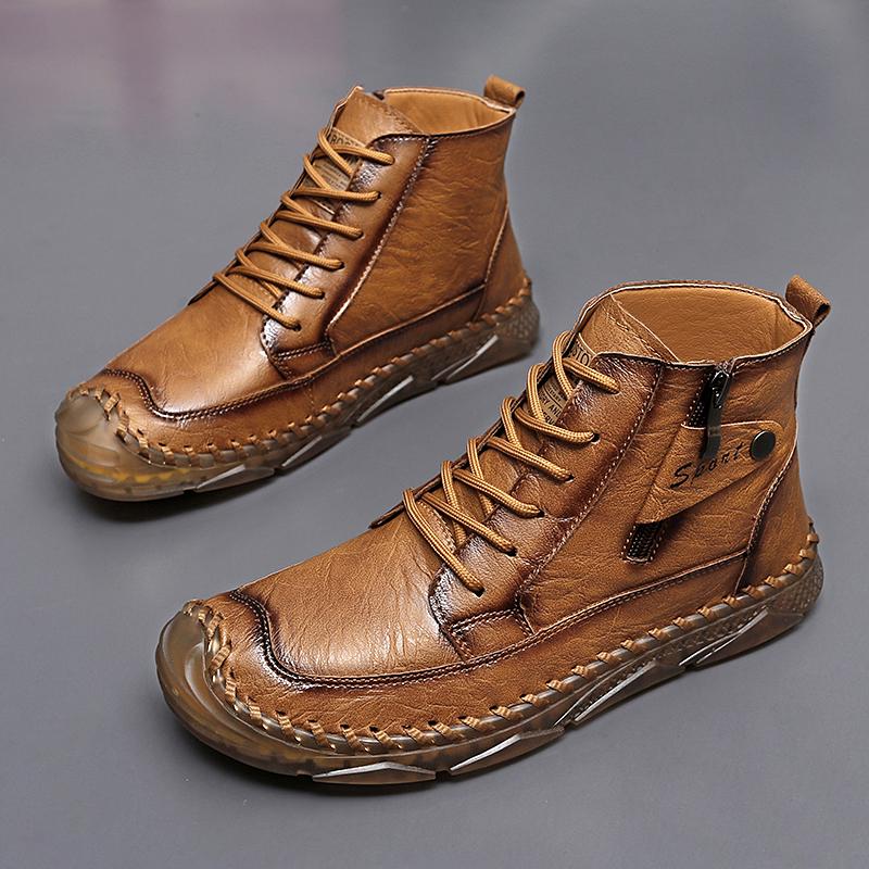 TUINANLE Осенние мужские ботинки Мартин большого размера, кожаные мужские короткие ботинки, трендовая мужская обувь