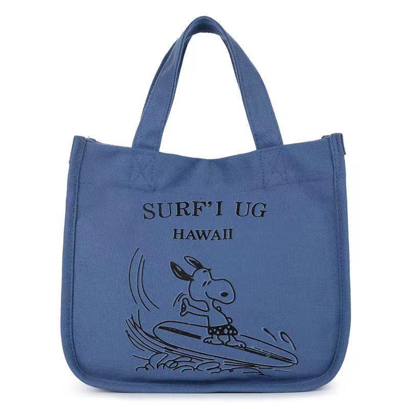 Женская модная холщовая сумка-тоут Snoopy - Большая вместимость, портативная ручная коллекция