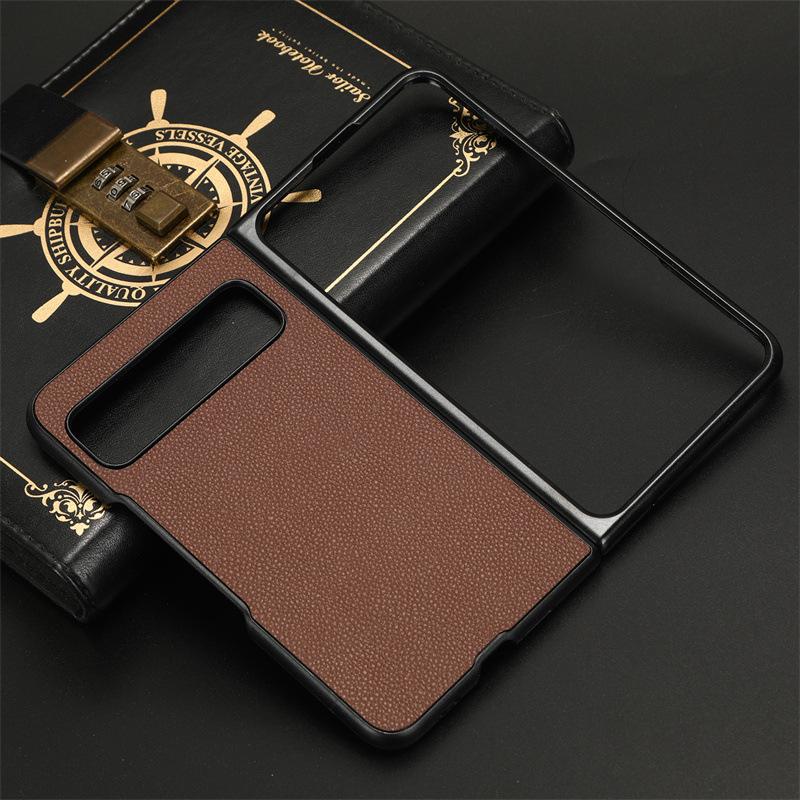 Защитный чехол с узором личи для Google Pixel Fold - Однотонная складная задняя крышка-наклейка