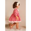 Baby Girl Red White Gingham Cherry Embroidered Ruffle Collar Dress