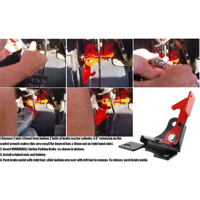Heavy Duty Spring Parking Brake Lockable Parking Brake Metal Assembly Adjusting Tool Replacement Powersports Accessories