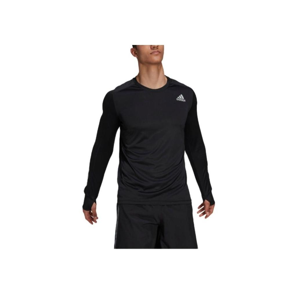 Adidas Running Long Sleeve Fitness Top Men Tops Black GJ9977