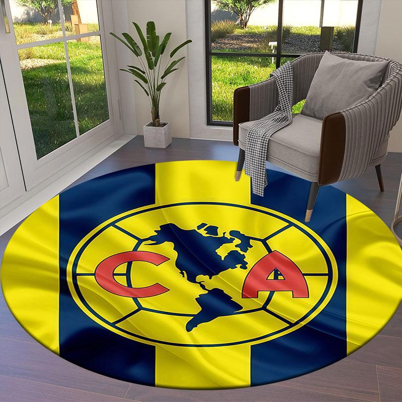 Club America Round Area Rug,Carpet Rug for Living Room Bedroom Sofa Playroom Decor,Non-slip Floor Mat