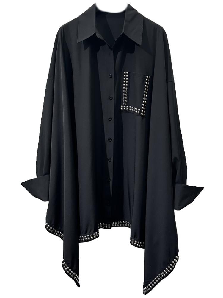 Xitao Свободная рубашка нерегулярной формы с рукавами «летучая мышь» LYD1542