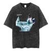 Radiohead Band OK Computer Retro Washed T-shirt women's and  Fashion Hip Hop T-shirt 100% Cotton Casual T-shirt