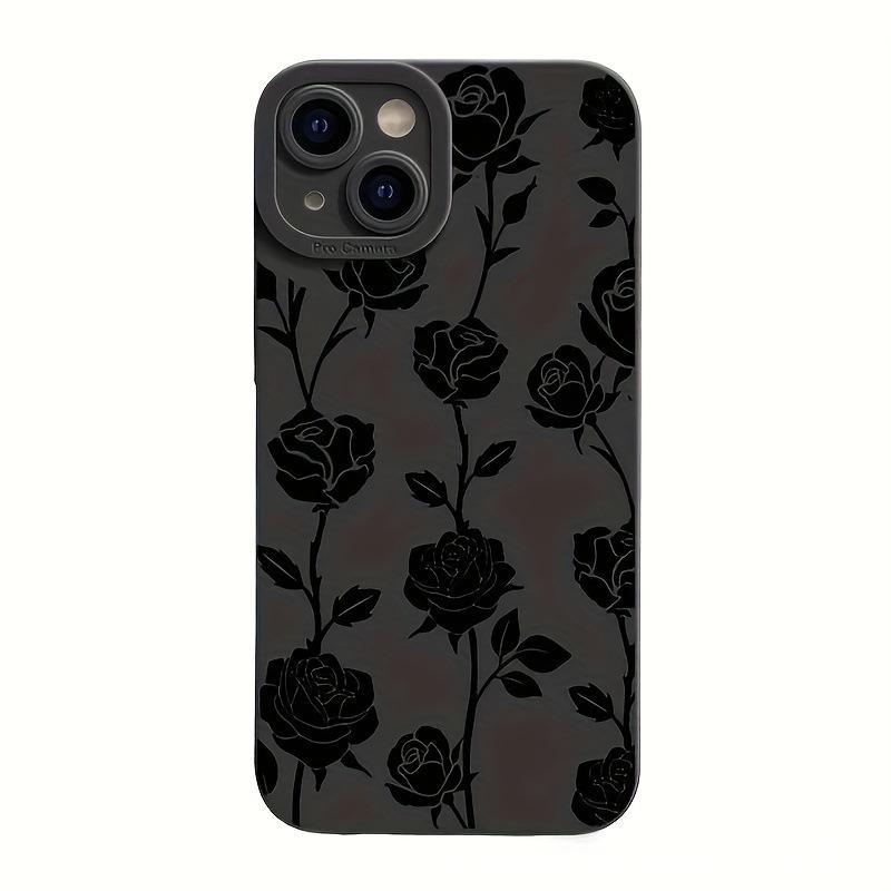 Черная роза для чехла на телефон Apple 16/15promax iphone14/13/12/11 мягкий силикон 17