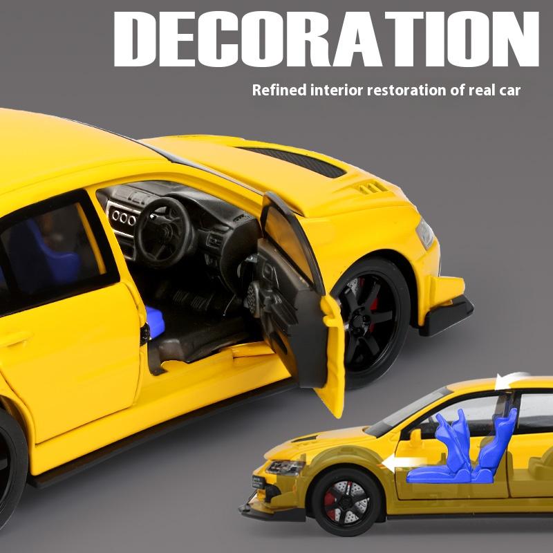 Mitsubishi EVO Model Alloy 1:32 Simulated Jdm Sports Car, Children's Toy Collection Model Ornaments for Boys Gifts
