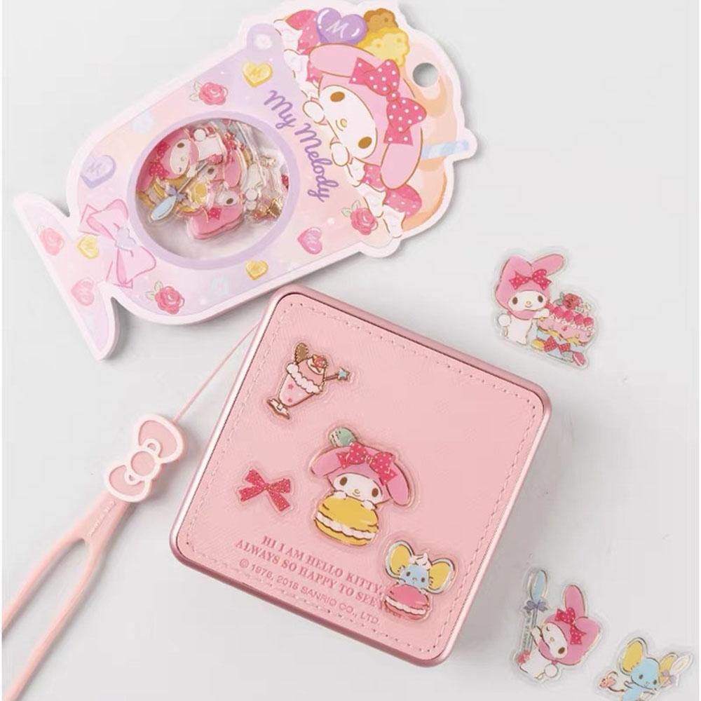 Оригинальный набор наклеек Sanrio Hello Kitty Cinnamoroll Melody Наклейки для ноутбука, телефона, скейтборда Мультяшная наклейка для девочек