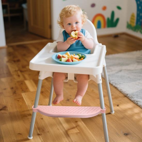 Adjustable High Chair Footrest Non-Slip Plastic Step Stool for Toddlers