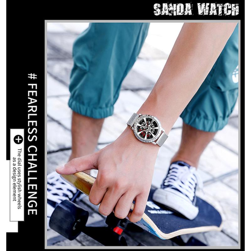 SANDA Новая сеть мужских кварцевых часов Fashion Trend Полые индивидуальные креативные часы