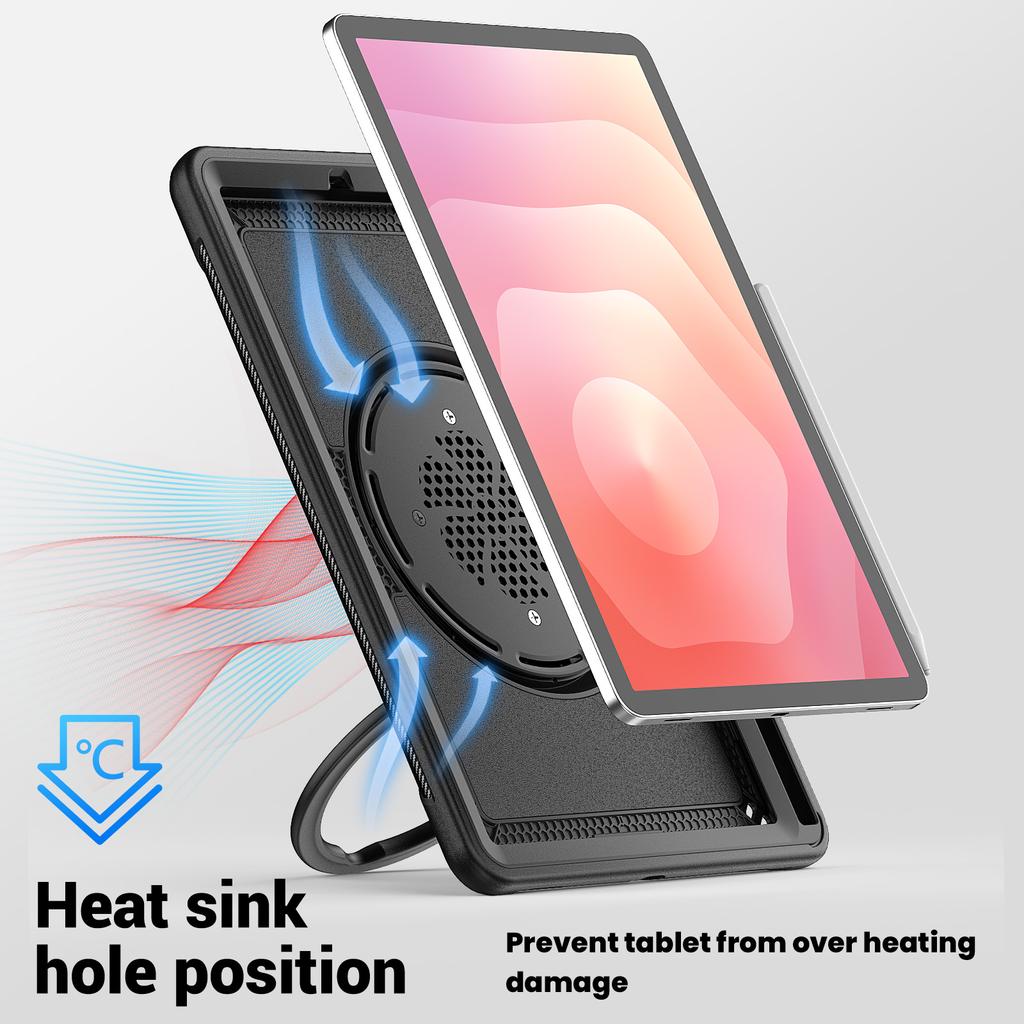 Чехол-подставка с вращающейся ножкой для Samsung Galaxy Tab S10 Lite, противоударный чехол для планшета из ПК + ТПУ