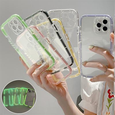 Прозрачный светящийся чехол-бампер для Iphone 14 11 12 13 Pro Max 13pro X Xr Xs противоударный прозрачный силиконовый чехол с воздушным буфером