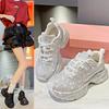Starry Rhinestones Thick-soled Dad Shoes for Women Autumn and Winter Heavy-duty Hot Rhinestone Sports Shoes for Women