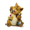 Cat Figurine Exquisite Details Texture Bright Colors Durable Resin Yellow Cat Statue for Garden