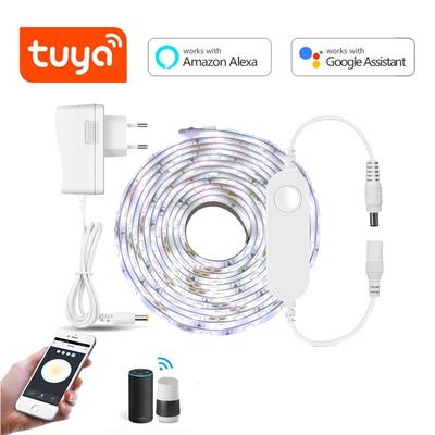 Умные светодиодные ленты Tuya Voice с дистанционным управлением, теплый белый затемнение, Wi-Fi Alexa, Google Home, диммер, лампа, кнопка переключателя, вилка европейского стандарта
