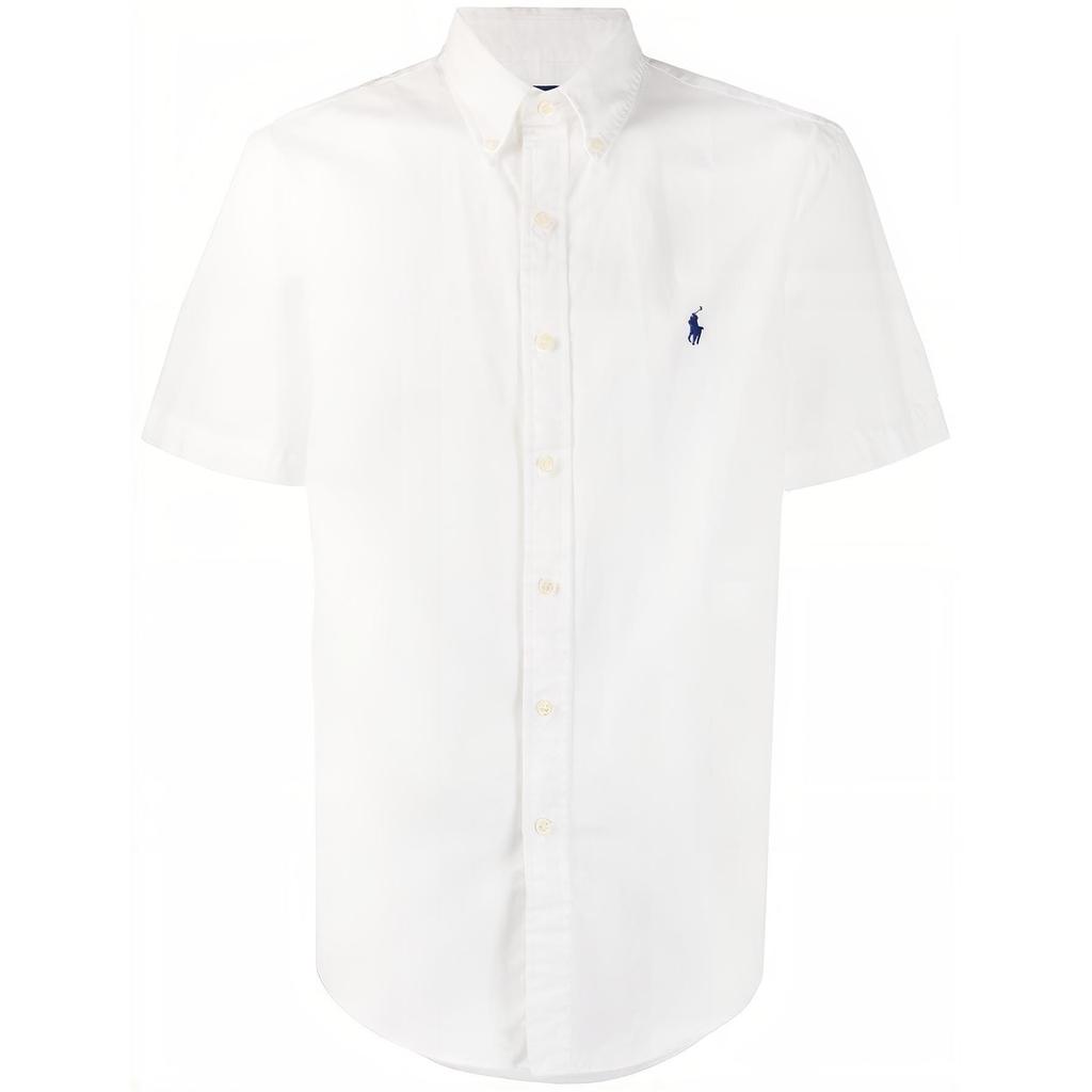 Polo Ralph Lauren FW22 Solid Oxford рубашка с коротким рукавом мужские рубашки белые 710794605-002