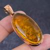 Подвеска из натурального балтийского янтаря ручной работы из меди 2,29 дюйма Z4b79