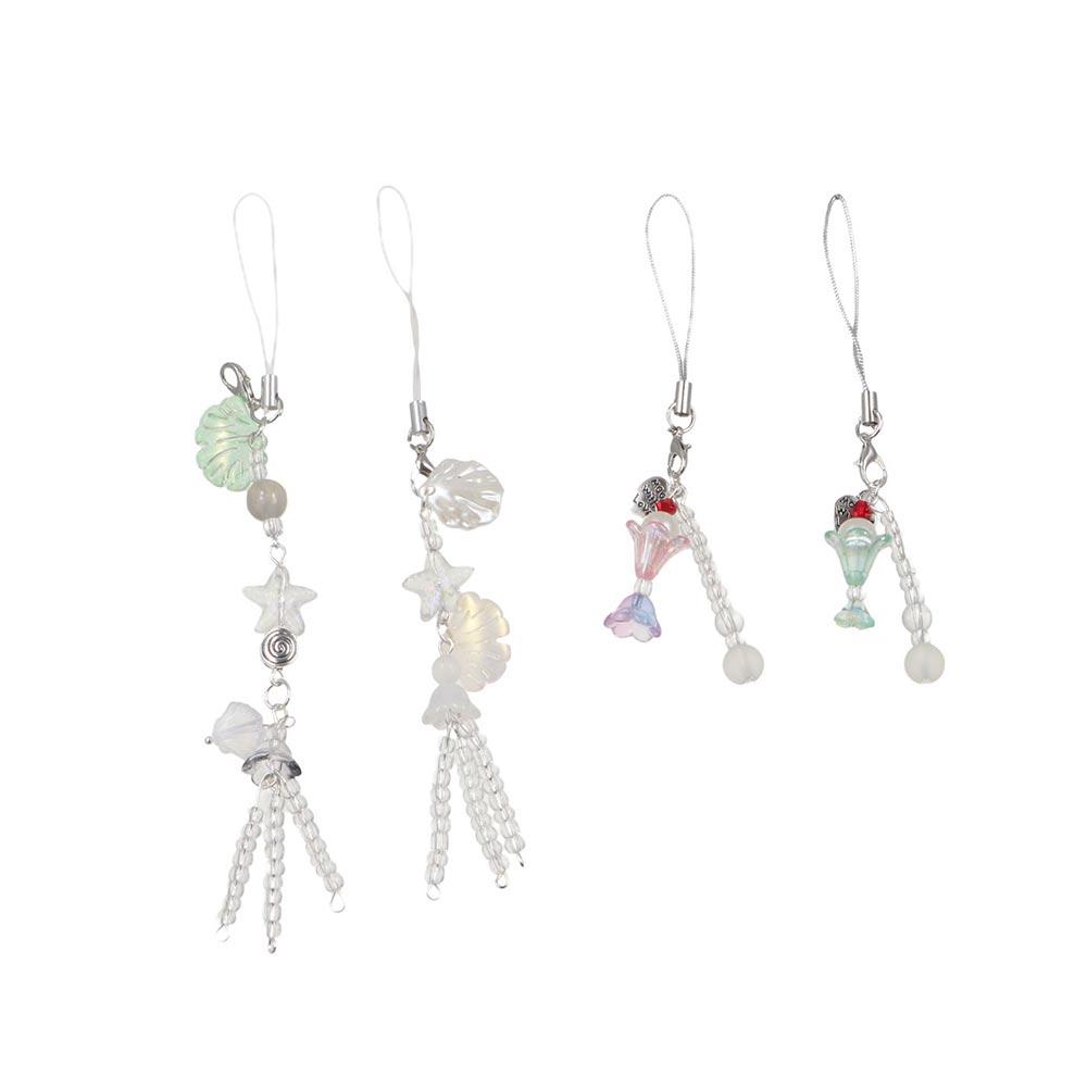 Ocean Style Jelly Fish Pendant Cellphone Strap Mobile Phone Chain Y2K Phone Lanyard Bag Keychain