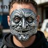 Золотая и Серебряная Маска Гримасы на Хэллоуин, Винтажная Маска Лица Клоуна, Жуткий Реквизит, Комфортная Видимость для Вечеринки, Страшный Маскарадный Костюм, Дом с Привидениями