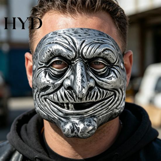 Золотая и Серебряная Маска Гримасы на Хэллоуин, Винтажная Маска Лица Клоуна, Жуткий Реквизит, Комфортная Видимость для Вечеринки, Страшный Маскарадный Костюм, Дом с Привидениями