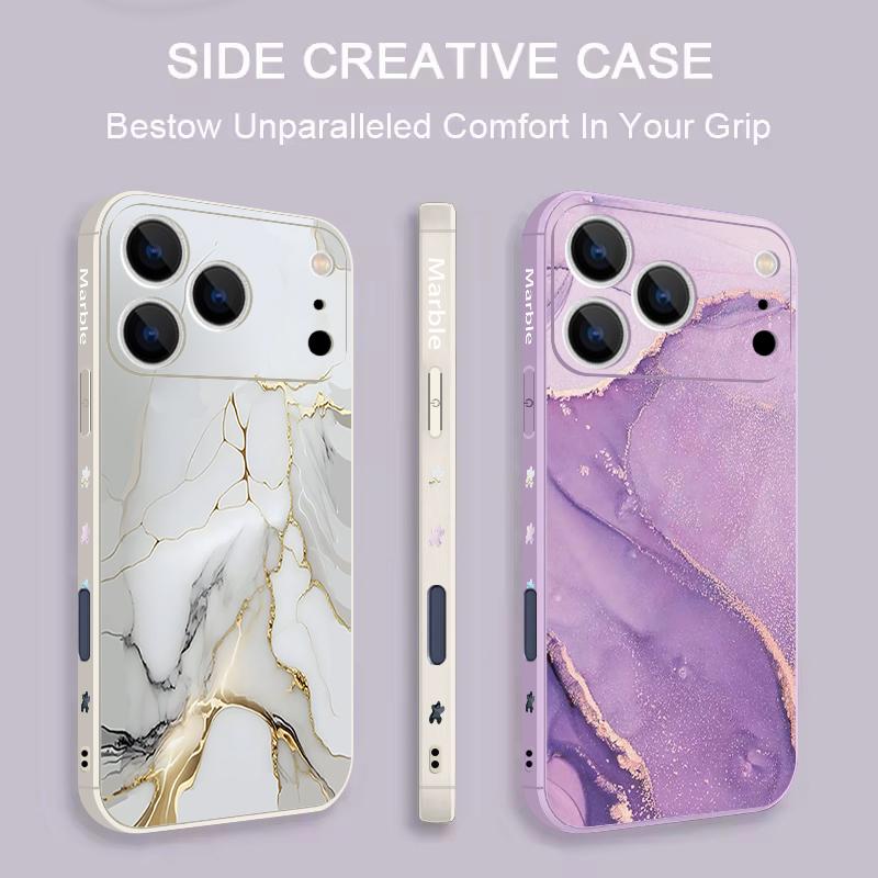 Чехол-шнурок с узором под золотой мрамор для iPhone 17 Pro Max Funda iPhone 16 15 14 13 Pro Max 11 16E 17E Мягкий силиконовый чехол